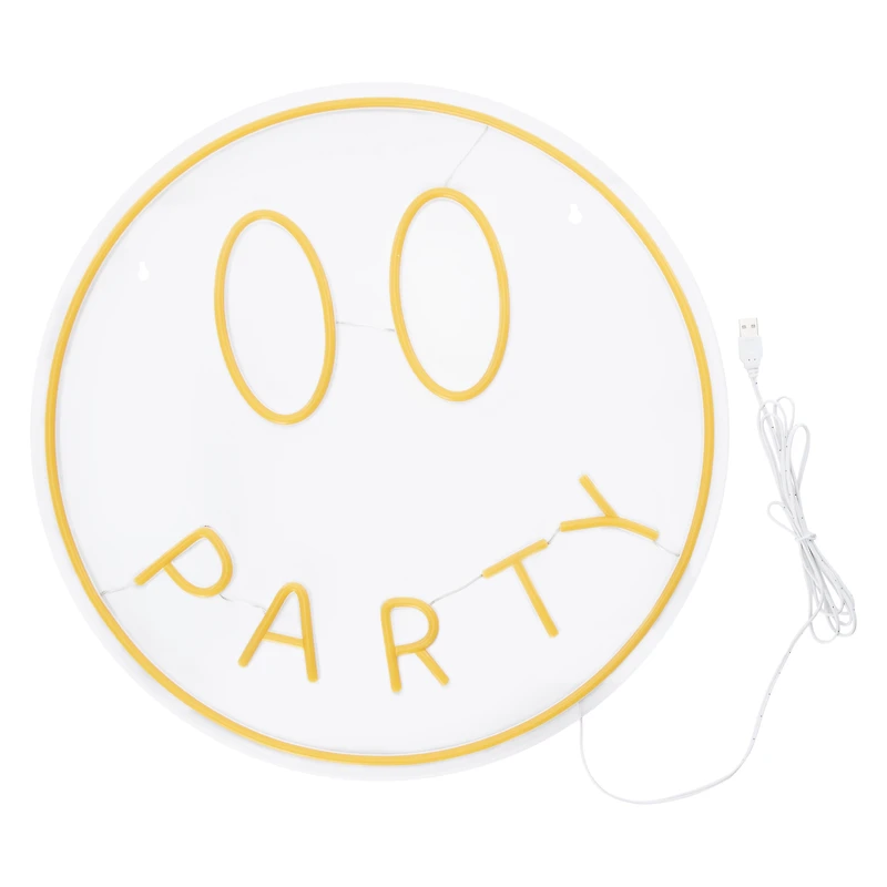 Neon LED Smile ‘Party’ Wall Light 18in