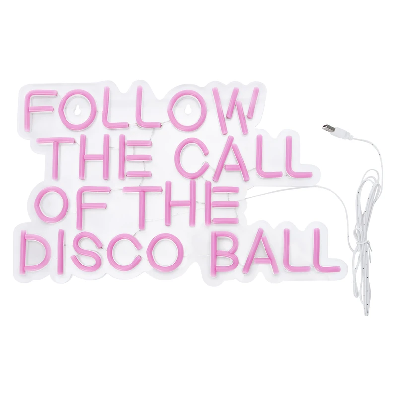 Follow Disco Ball Neon LED Light 16in x 9.8in