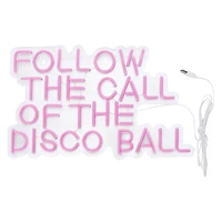 Follow Disco Ball Neon LED Light 16in x 9.8in