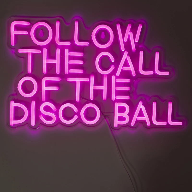 Follow Disco Ball Neon LED Light 16in x 9.8in