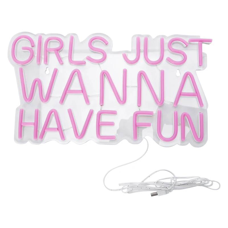 Girls Just Wanna Have Fun Neon LED Light 16in x 8.7