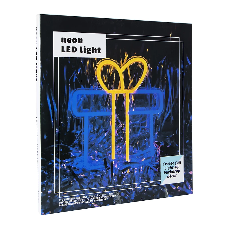 Present Neon LED Light 9.4in x 10.2in
