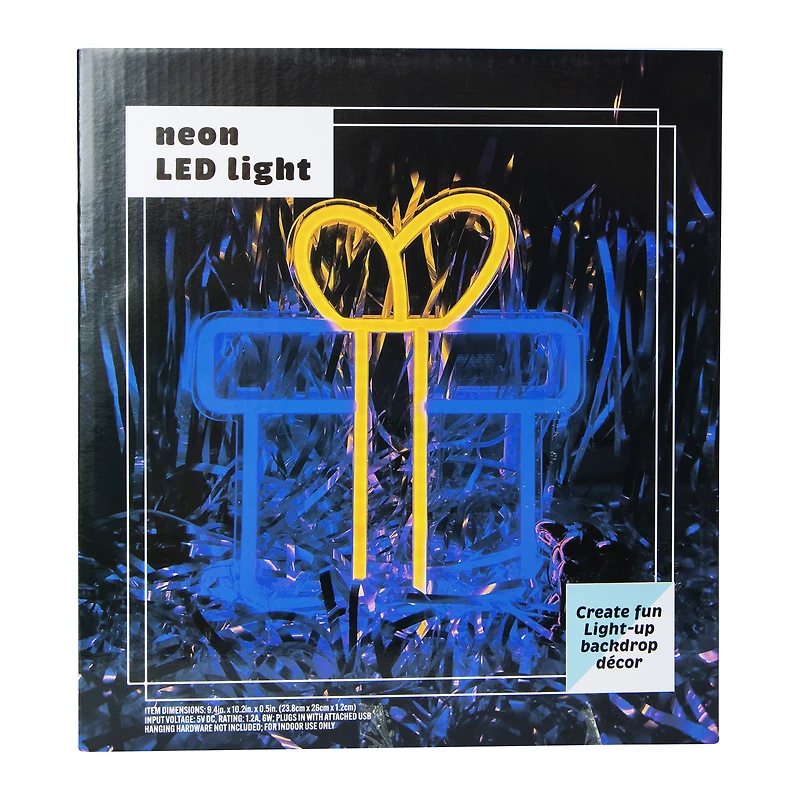 Present Neon LED Light 9.4in x 10.2in