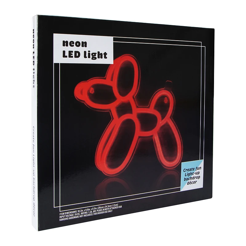 Balloon Dog Neon LED Light 10.2in x 9.6in