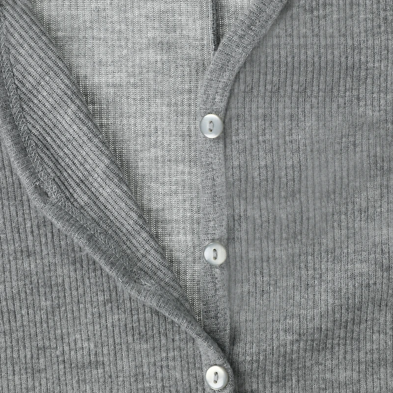 Ribbed V-Neck Lounge Romper