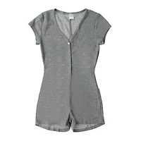 Ribbed V-Neck Lounge Romper