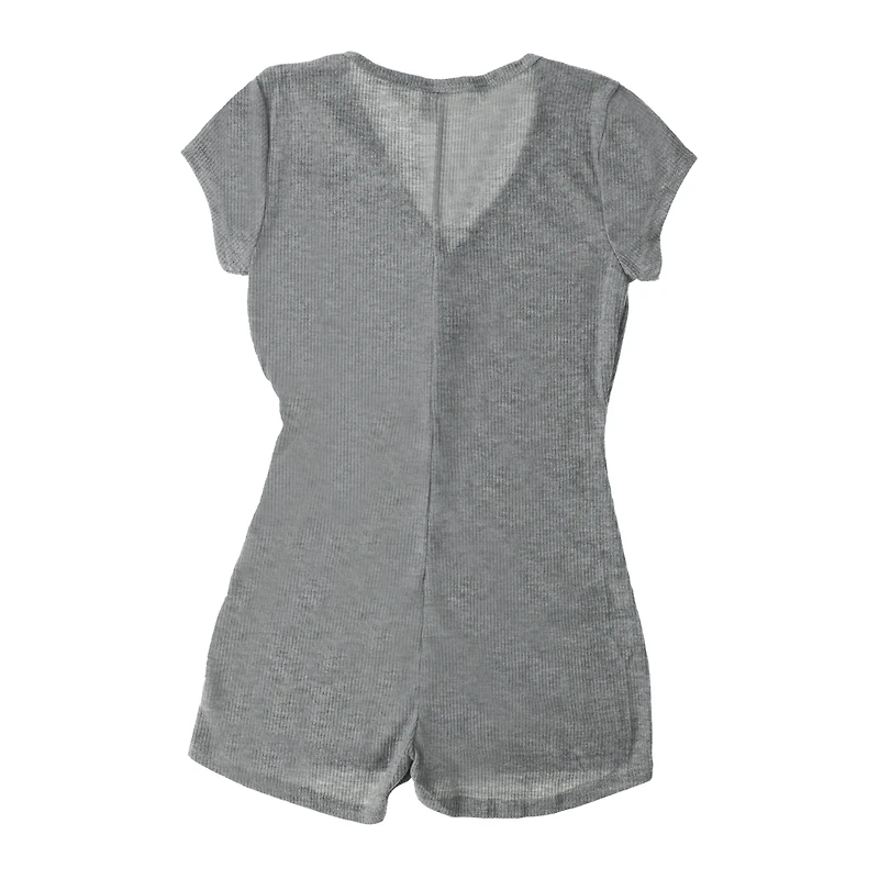 Ribbed V-Neck Lounge Romper