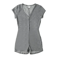 Ribbed V-Neck Lounge Romper