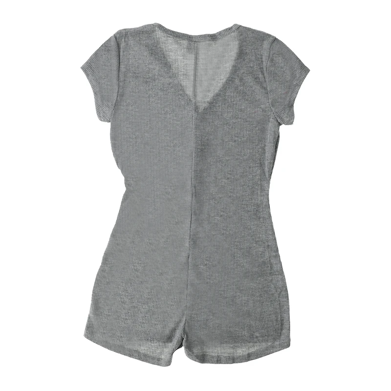 Ribbed V-Neck Lounge Romper