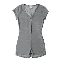 Ribbed V-Neck Lounge Romper