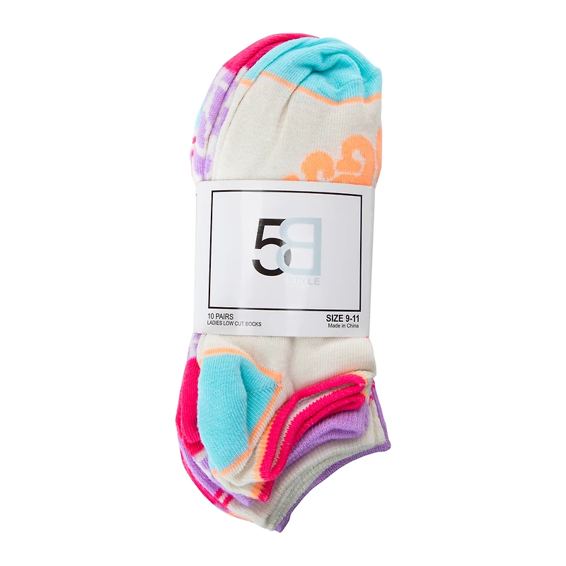Ladies Good Vibes Low Cut Socks 10-Pack