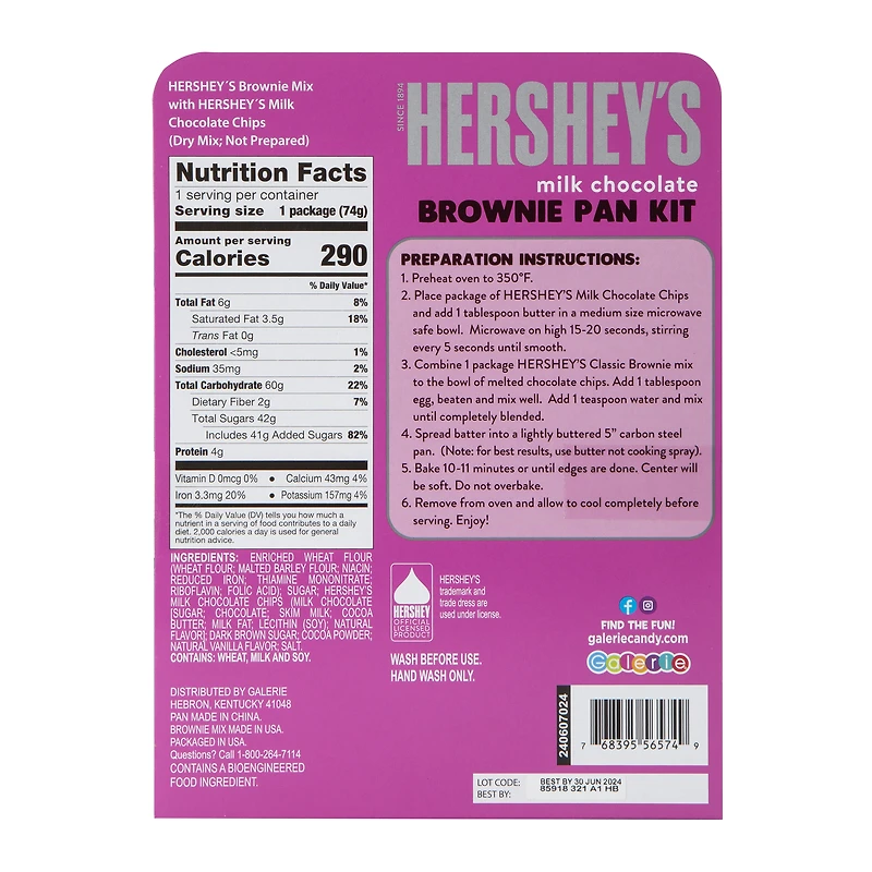Hershey’s® Milk Chocolate Brownie Pan Kit 2.72oz