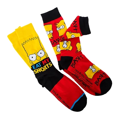 The Simpsons™ 'Eat My Shorts' Mens Crew Socks 2-Pack