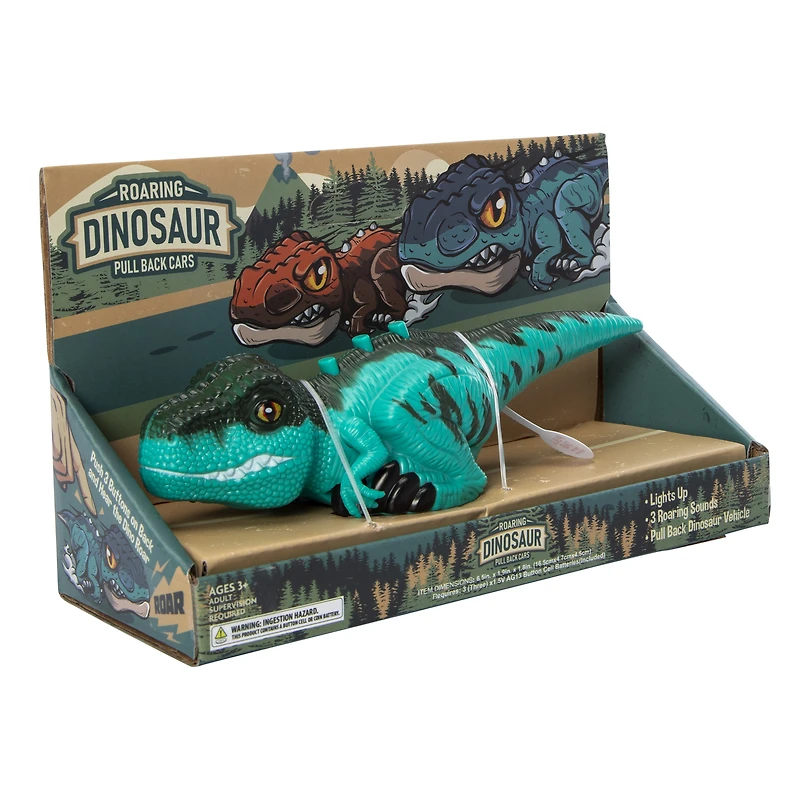 Roaring Dinosaur Pull Back Car