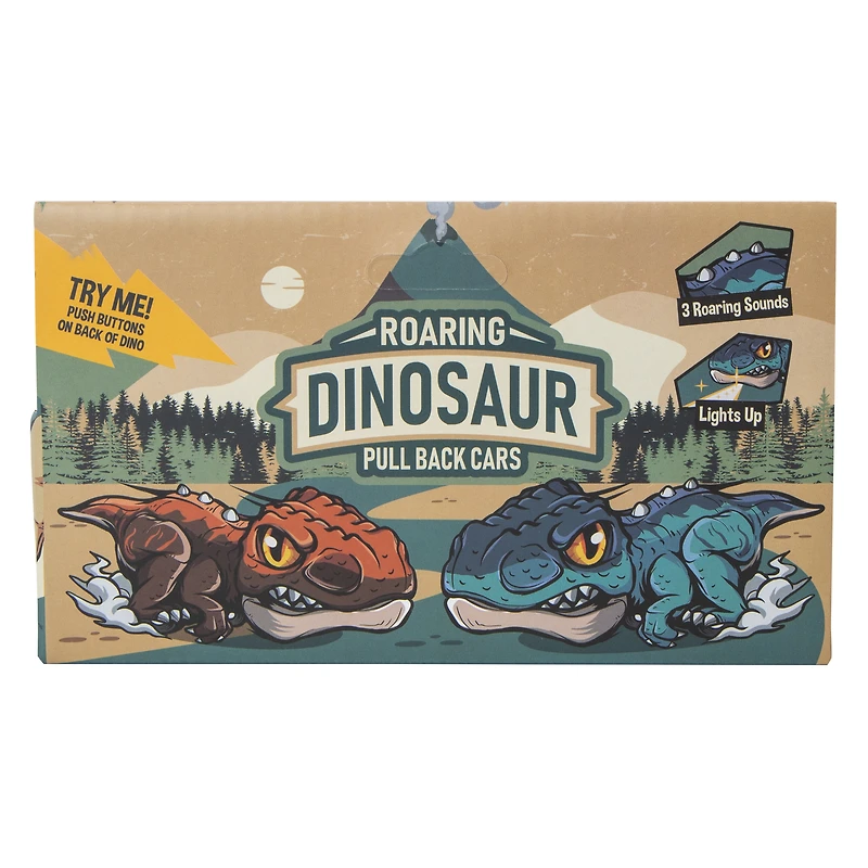 Roaring Dinosaur Pull Back Car
