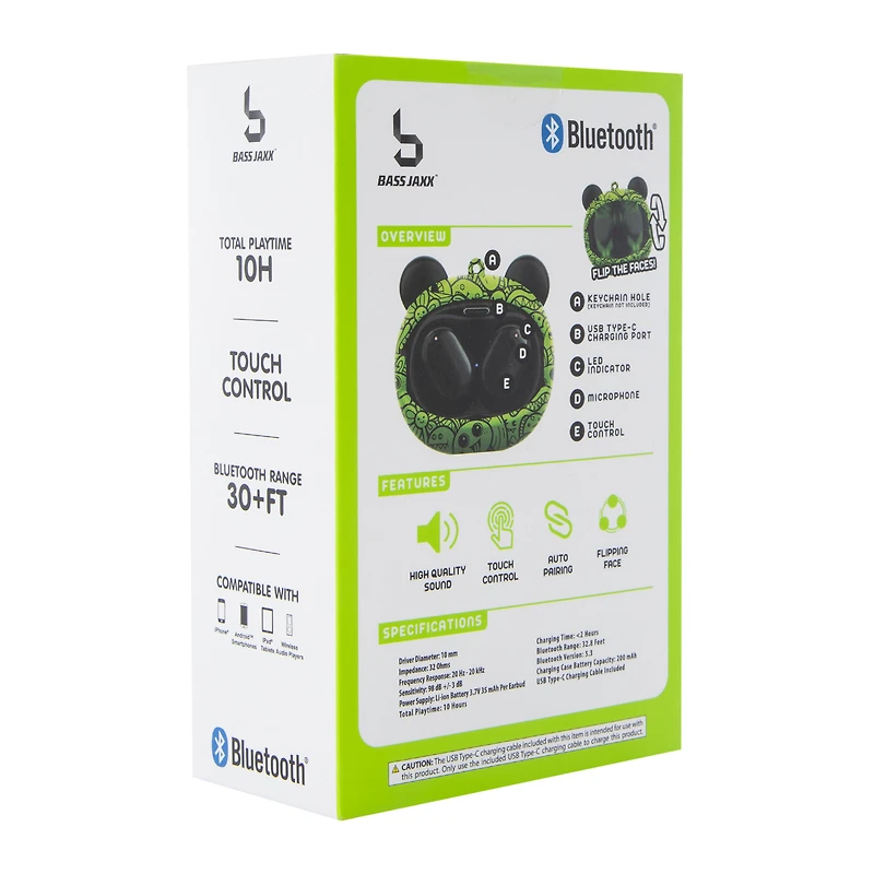 Flip Bluetooth® Wireless Earbuds With Mic