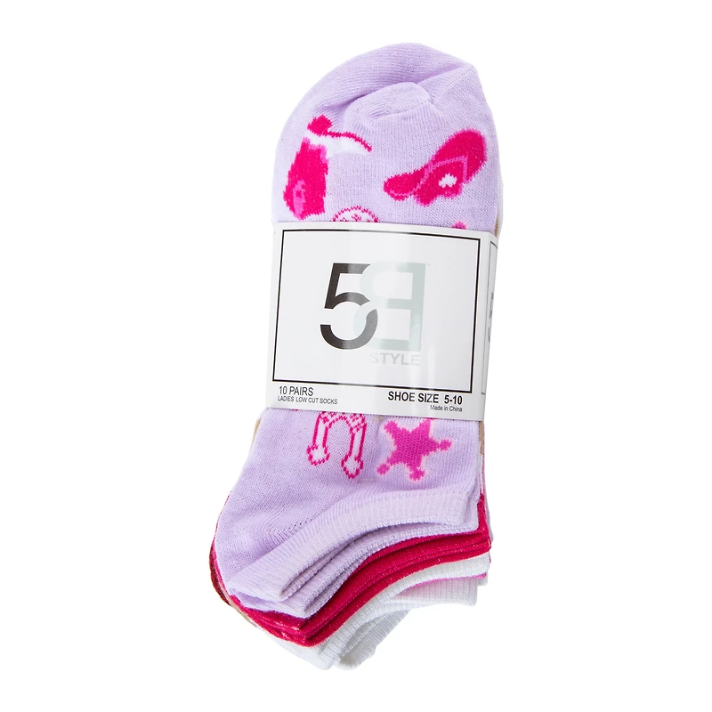 Ladies Low-Cut Socks 10-Pack