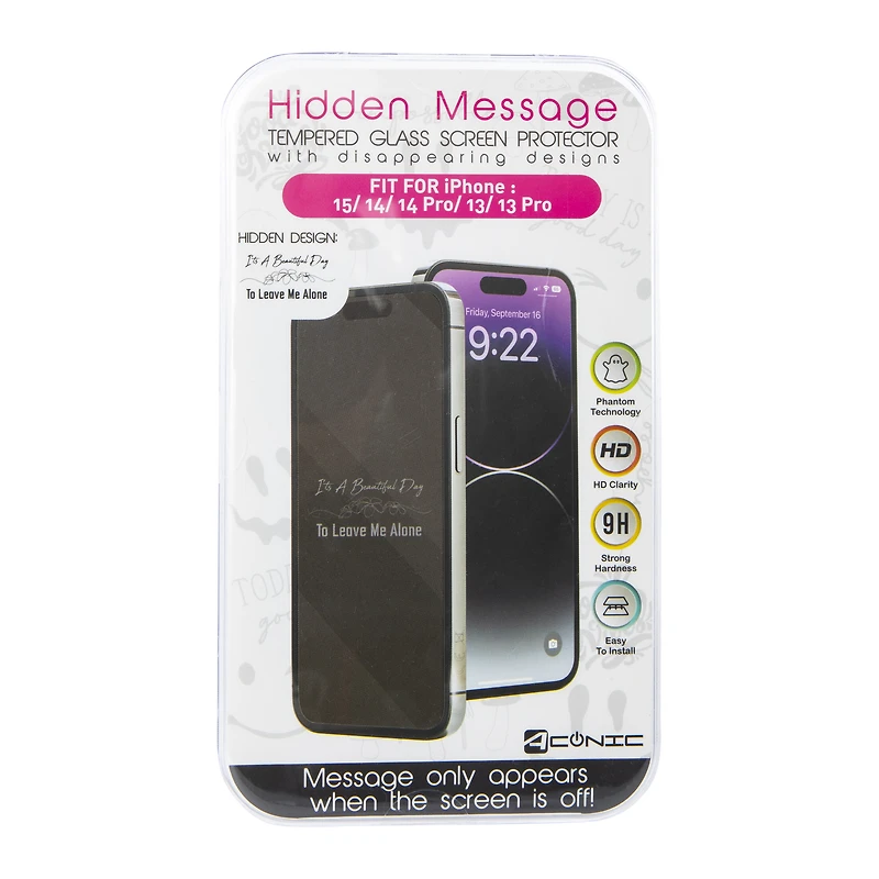 Hidden Message Screen Protector For iPhone 15®/14 Pro®