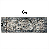Traditional Runner Machine Washable Rug 24in x 72in