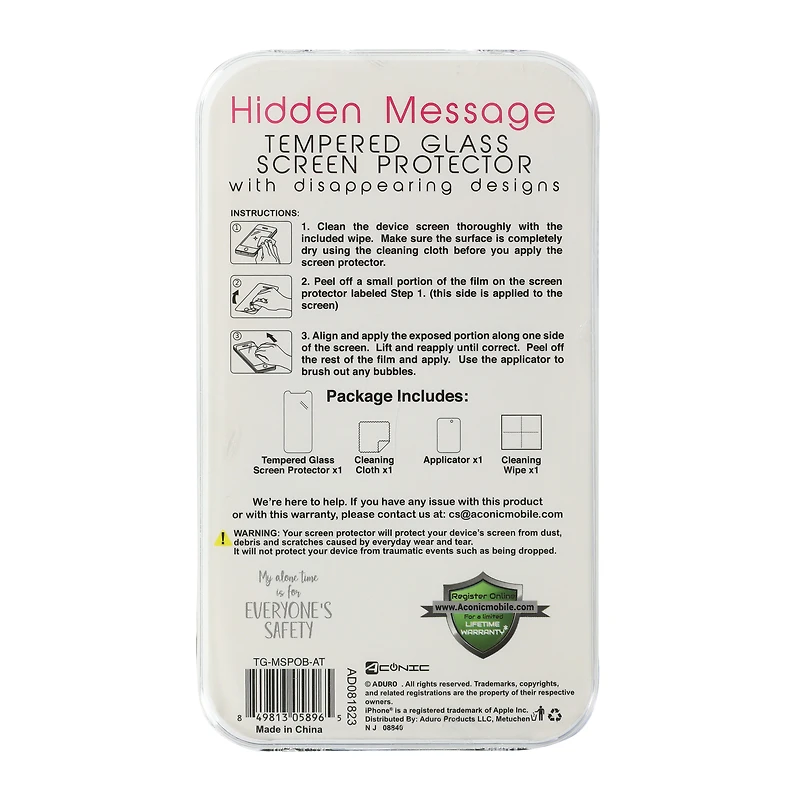 Hidden Message Screen Protector For iPhone 12 Pro®/12®/11®/XR®