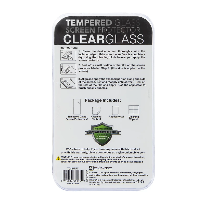 iPhone 15®/14® Tempered Glass Screen Protector
