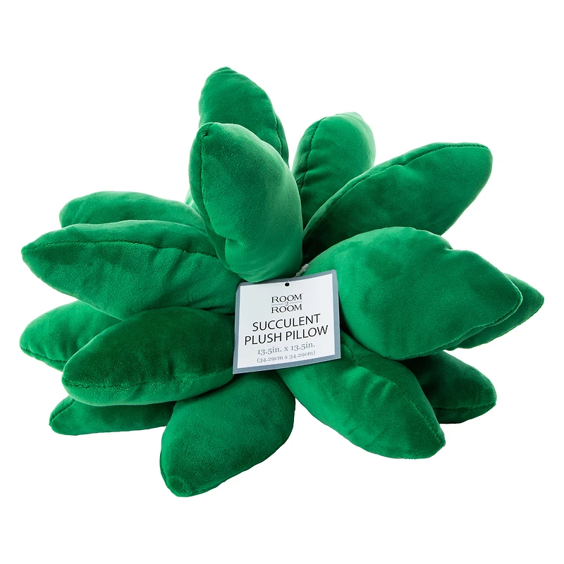 Succulent Plush Pillow 13.5in x 13.5in