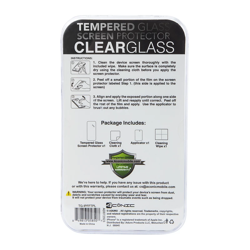 Tempered Glass Screen Protector For iPhone 15 Plus®/14 Plus®