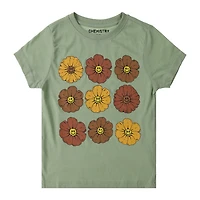 Juniors Daisy Happy Face Graphic Tee
