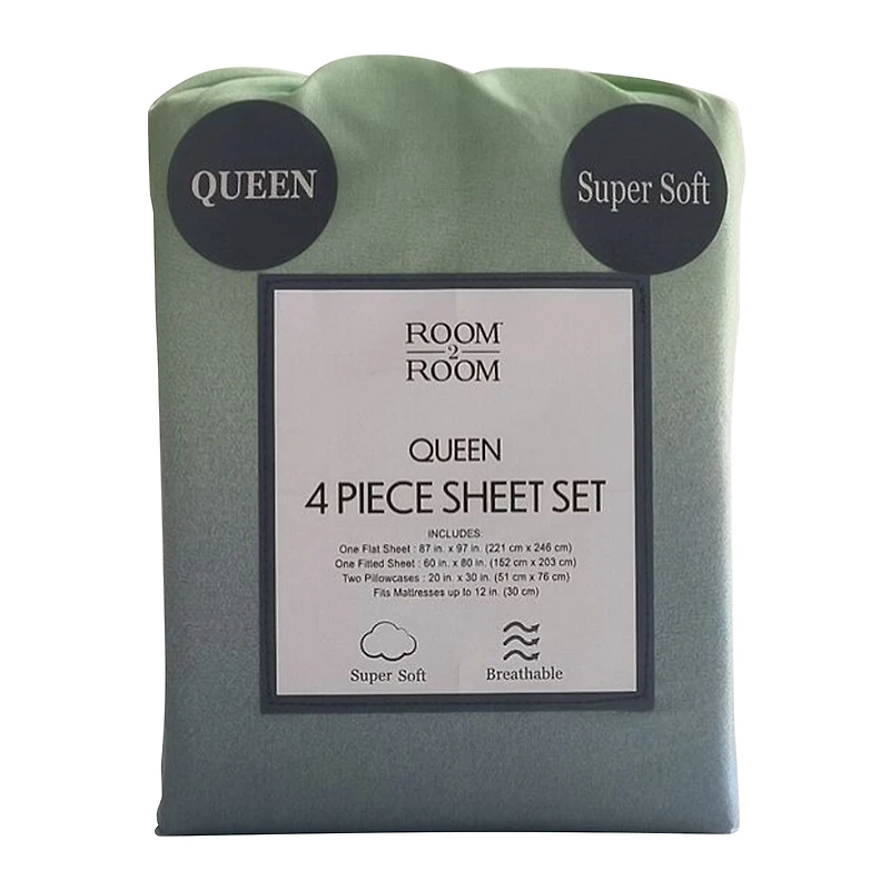 Queen Size 4-Piece Ombre Sheet Set