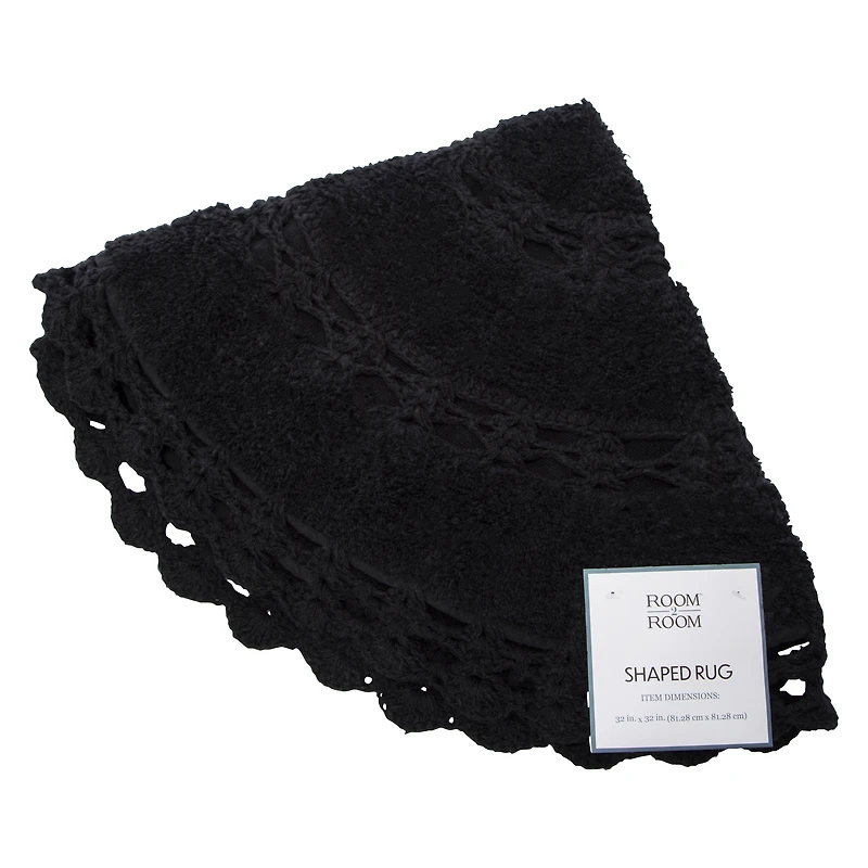 Cotton Crochet Round Rug 32in