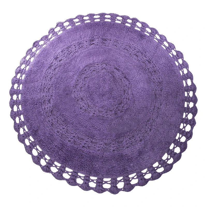 Cotton Crochet Round Rug 32in