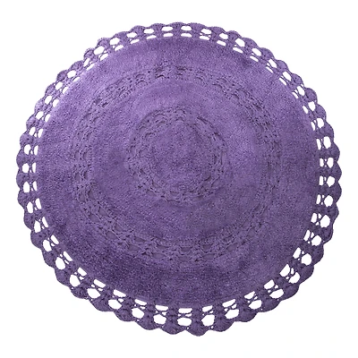 Cotton Crochet Round Rug 32in