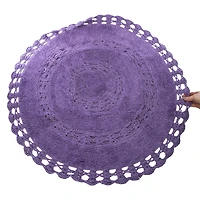 Cotton Crochet Round Rug 32in