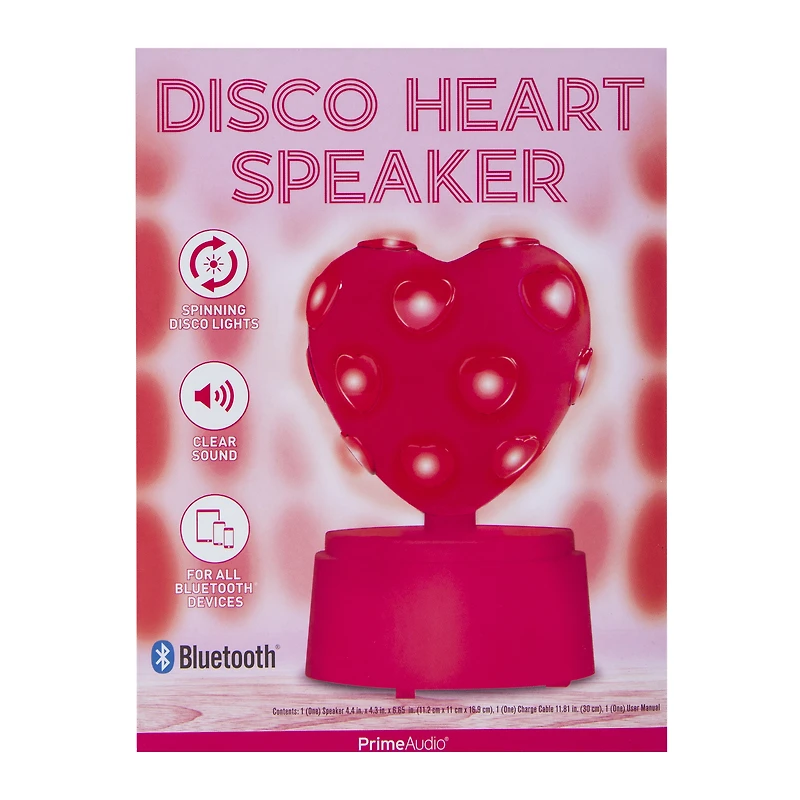Light-Up Disco Heart Bluetooth® Speaker 4.4in x 6.65in