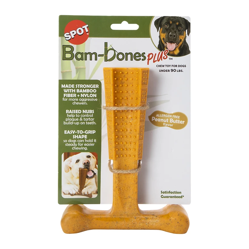 Bam-Bones Plus™ Peanut Butter Chew Toy For Dogs Under 90lbs