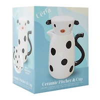 Animal Shaped Ceramic Pitcher & Cup 15.9oz