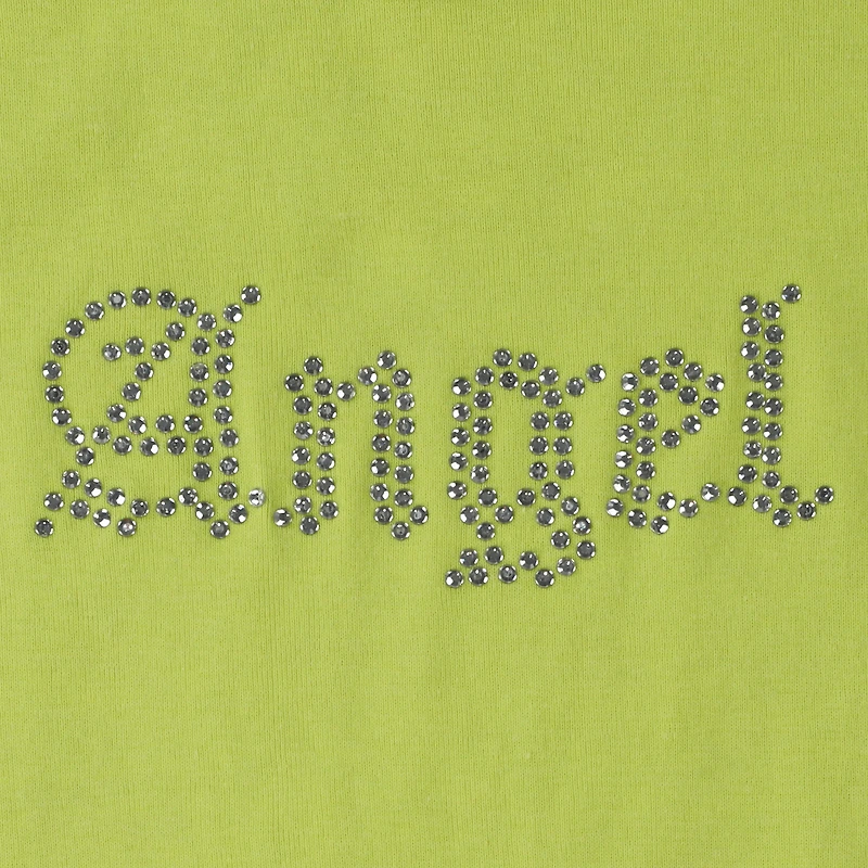 Rhinestone Angel Cropped Tee