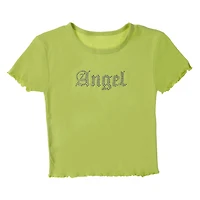 Rhinestone Angel Cropped Tee