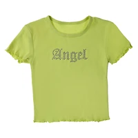 Rhinestone Angel Cropped Tee