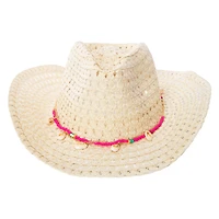 Straw Cowboy Hat With Beads