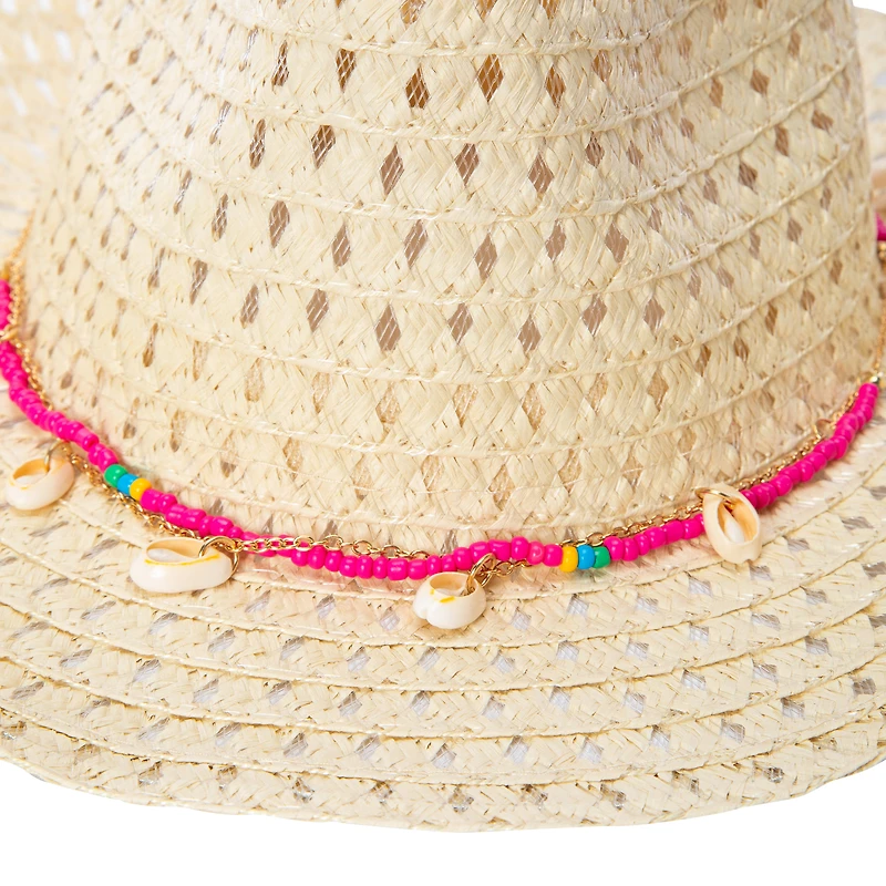 Straw Cowboy Hat With Beads