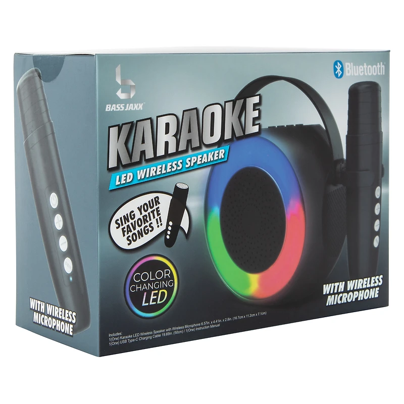 Bluetooth® Karaoke LED Wireless Speaker With Microphone