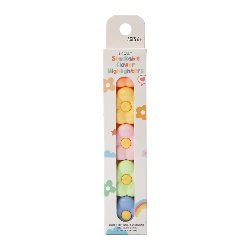Stackable Flower Highlighters 4-Count