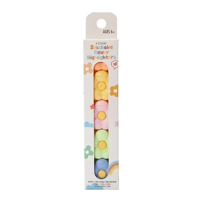 Stackable Flower Highlighters 4-Count