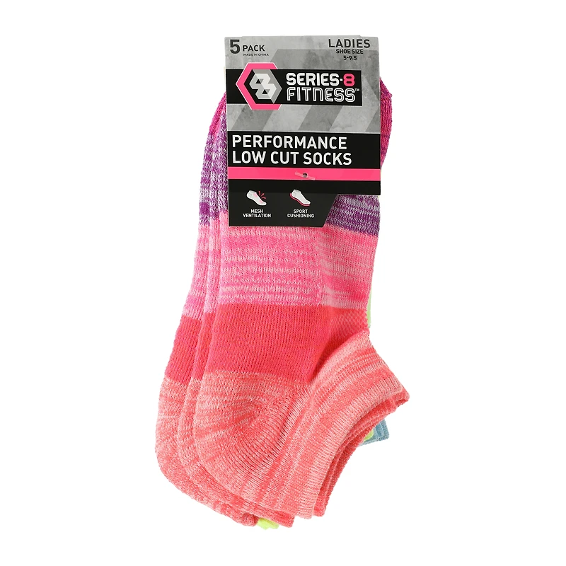 Series-8 Fitness™ Ladies Performance Low Cut Socks 5-Pack