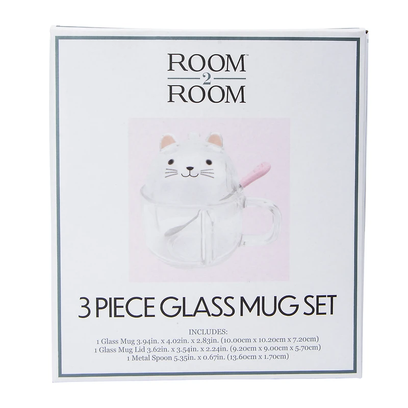 Animal Glass Mug Set 3-Piece