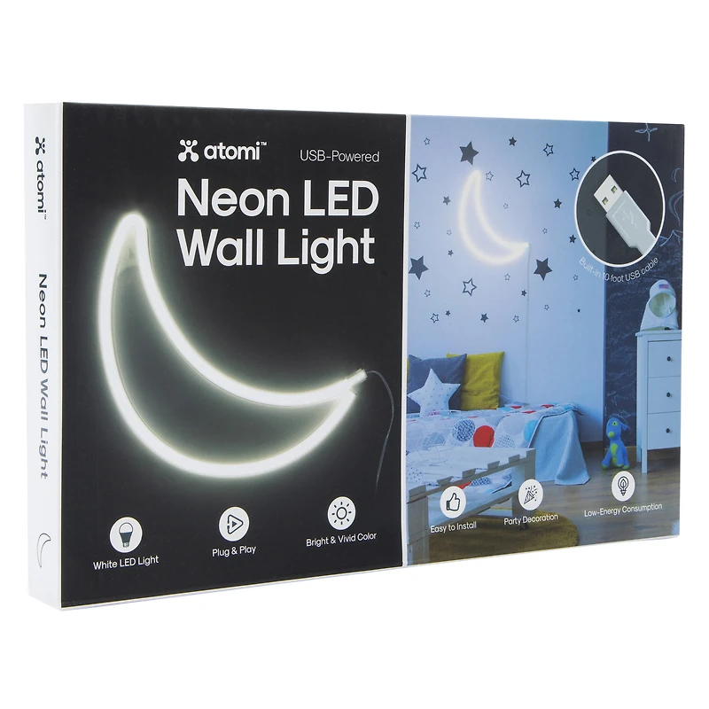 Neon LED Moon Wall Light
