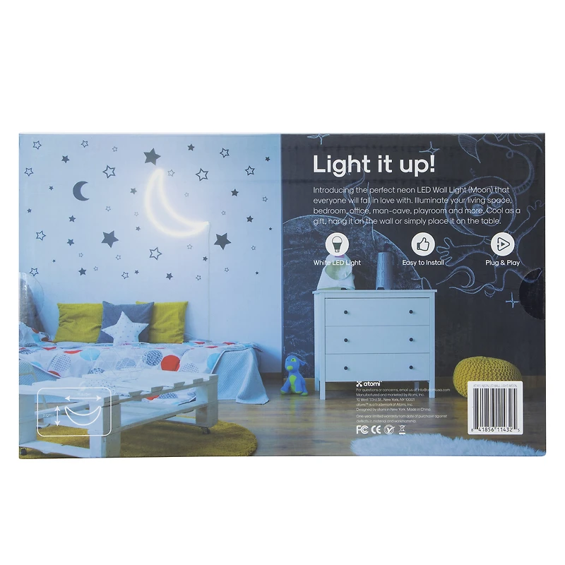 Neon LED Moon Wall Light