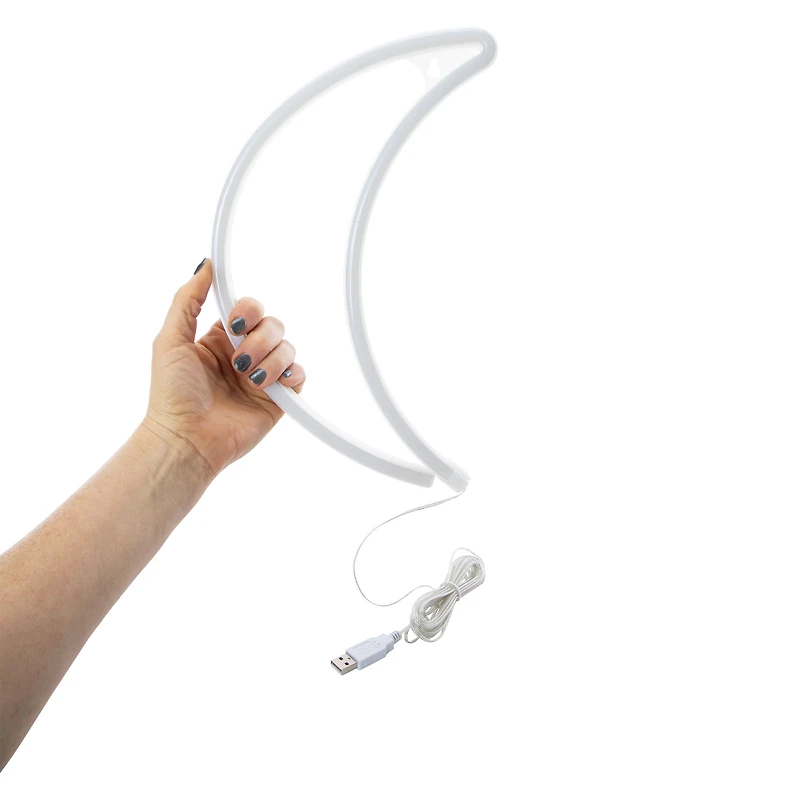 Neon LED Moon Wall Light