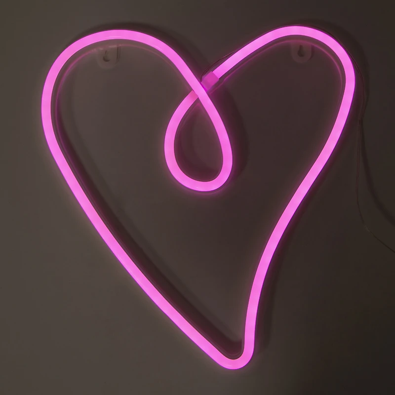 Neon LED Heart Wall Light